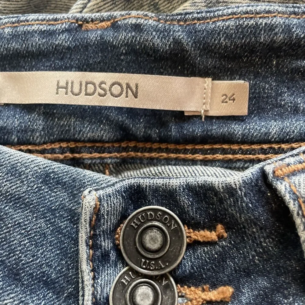 HUDSON Beth Mid-Rise Baby Bootcut Jean Womens Size 24 Medium Denim Blue - Picture 5 of 11